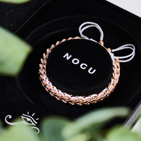 Blanc x Or Rose | Bracelet chaîne de blé Gaia